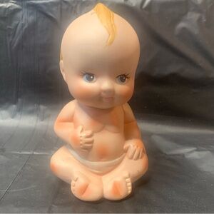 Baby Doll Powder Shaker Sitting  Vintage Bisque Kewpie Doll Collectible